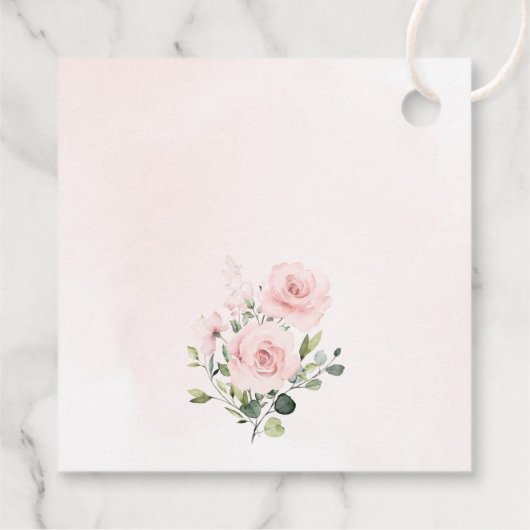 Étiquettes Cadeau Fleurs Rouges, Fleurs Roses, Boho, Fête des mariée (Dos)