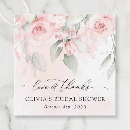 Étiquettes Cadeau Fleurs Rouges, Fleurs Roses, Boho, Fête des mariée (Devant)