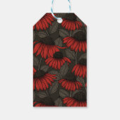 Étiquettes-cadeau Fleurs rouges sur marron (Dos)
