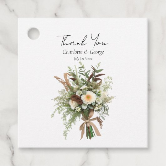 Étiquettes Cadeau Fleurs rustiques mariage bouquet mariage faveurs (Devant)