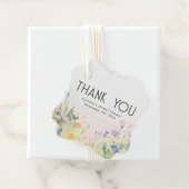 Étiquettes Cadeau Fleurs sauvages aquarelle Merci (En situation)