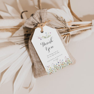 Étiquettes-cadeau Fleurs sauvages colorées Dainty Mariage Merci