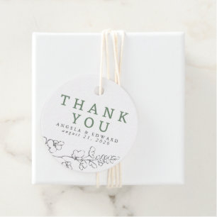 Étiquettes Cadeau Fleurs sauvages dessinées à la main, cadeau minima