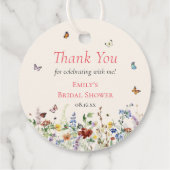 Étiquettes Cadeau Fleurs sauvages et papillons aquarelles colorés (Dos)