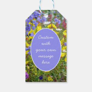 Étiquettes-cadeau Fleurs sauvages - Message personnalisé de la prair