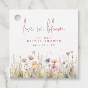 Étiquettes Cadeau Fleurs sauvages roses Amour en fleurs Baby Shower 