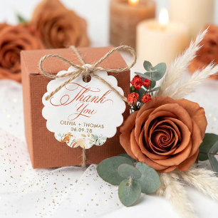 Étiquettes Cadeau Fleurs Terriennes Fantaisistes Mariage d'Automne R