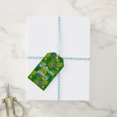 Étiquettes-cadeau fleurs tropicales (Avec de laficelle)