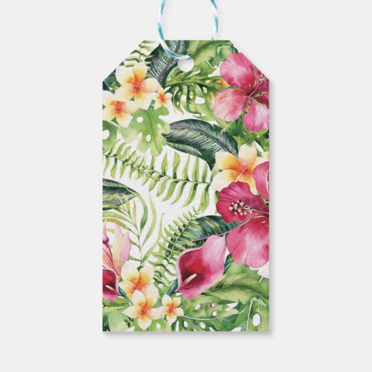 Étiquettes-cadeau Fleurs tropicales Boho Rustic Antlers Fête des mar (Dos)