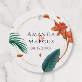 Étiquettes Cadeau Fleurs tropicales Mariages (Devant)
