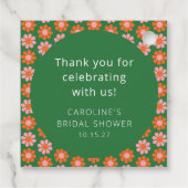 Étiquettes Cadeau Fleurs Vertes et Roses Remerciements Personnalisés (Dos)