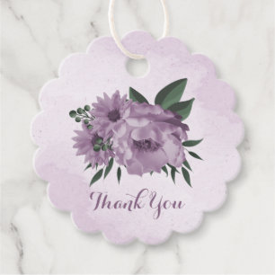 Étiquettes Cadeau fleurs violettes romantique botanique
