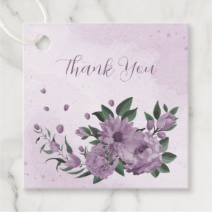 Étiquettes Cadeau fleurs violettes romantique botanique