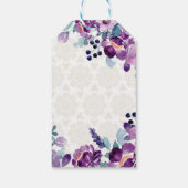 Étiquettes-cadeau Fleurs violettes Tamil Telugu mariage (Dos)