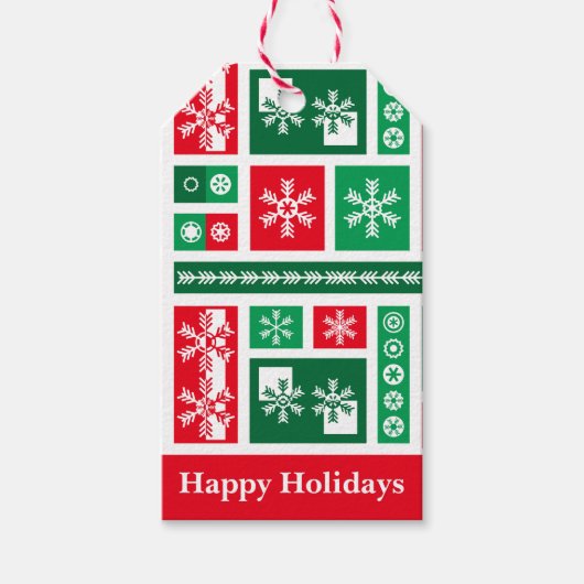 Étiquettes-cadeau Flocon de neige de Noël (Devant)