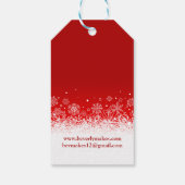 Étiquettes-cadeau Flocon de neige de Noël rouge fait main avec amour (Dos)