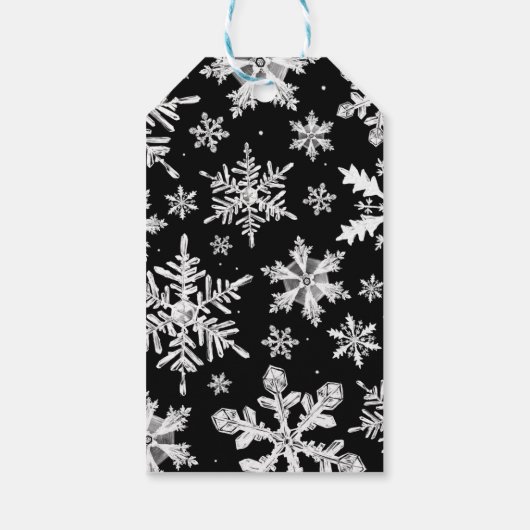 Étiquettes-cadeau Flocon de neige d'hiver Merci Favoriser (Dos)