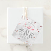 Étiquettes Cadeau Flocon de neige Hiver 1er anniversaire (En situation)