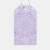 Étiquettes-cadeau flocon de neige violet clair et coeur étincelant (Dos)