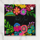 Étiquettes Cadeau Flora coloré mexicain Mariage (Dos)