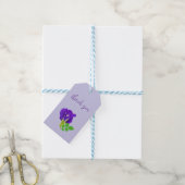 Étiquettes-cadeau Floral à fleurs violettes (Avec de laficelle)