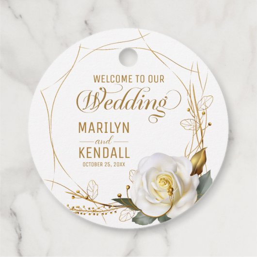 Étiquettes Cadeau Floral bio rose or (Dos)