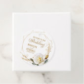 Étiquettes Cadeau Floral bio rose or (En situation)