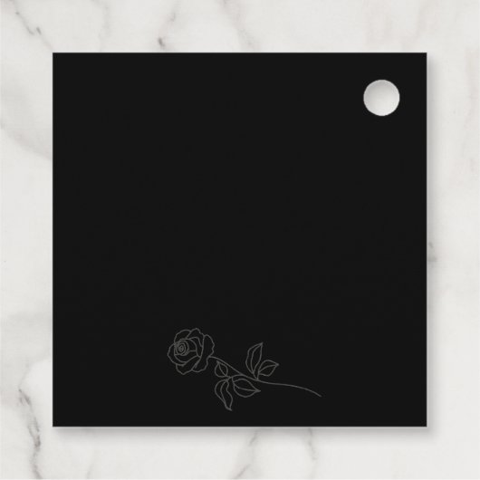Étiquettes Cadeau Floral Black Gothique Bachelorette Party (Dos)