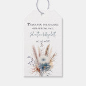 Étiquettes-cadeau Floral Boho d'hiver | Balises cadeaux Mariage blan (Devant)