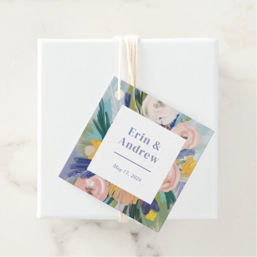 Étiquettes Cadeau Floral Bouquet Mariage (En situation)