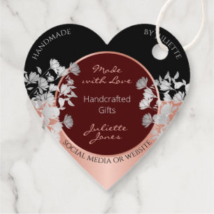 Étiquettes Cadeau Floral Bourgogne et Merci Rose de commercialisatio