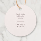 Étiquettes Cadeau Floral Crest Aquarelle Monogramme Mariage (Dos)