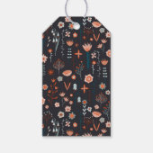 Étiquettes-cadeau Floral Dark Motif moderne (Devant)