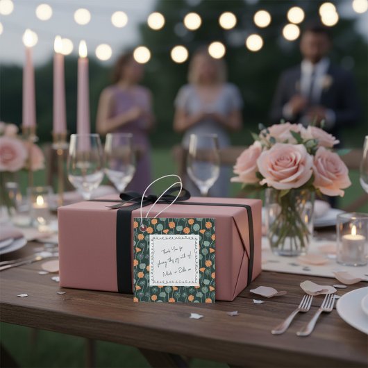 Étiquettes Cadeau Floral Doodle Custom Hand-Drawn Note