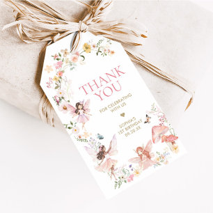 Étiquettes-cadeau Floral Fairy First Birthday Party Favoriser les ét