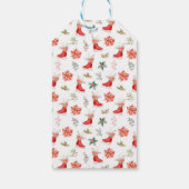 Étiquettes-cadeau Floral Ice Skate Red Merry Christmas (Dos)