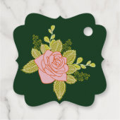 Étiquettes Cadeau Floral Mariage vert foncé Botanique (Dos)