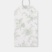 Étiquettes-cadeau Floral Monogramme Sage Mariage vert (Dos)