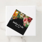 Étiquettes Cadeau Floral Noir (En situation)