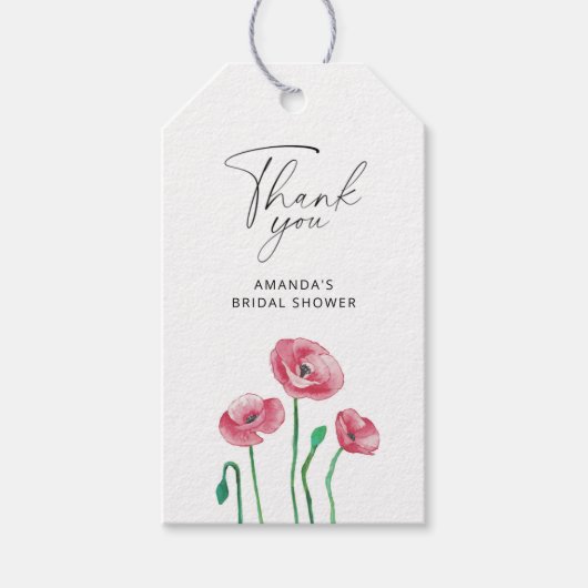 Étiquettes-cadeau Floral nuptiale merci tag (Devant)