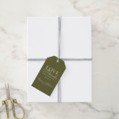 Étiquettes-cadeau Floral Olive Green Wedding Favor (Avec de la ficelle)