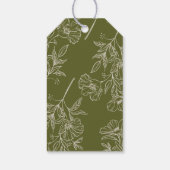 Étiquettes-cadeau Floral Olive Green Wedding Favor (Dos)