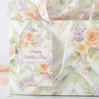 Étiquettes-cadeau Floral Peach Lavender Sage Happy Mother's Day