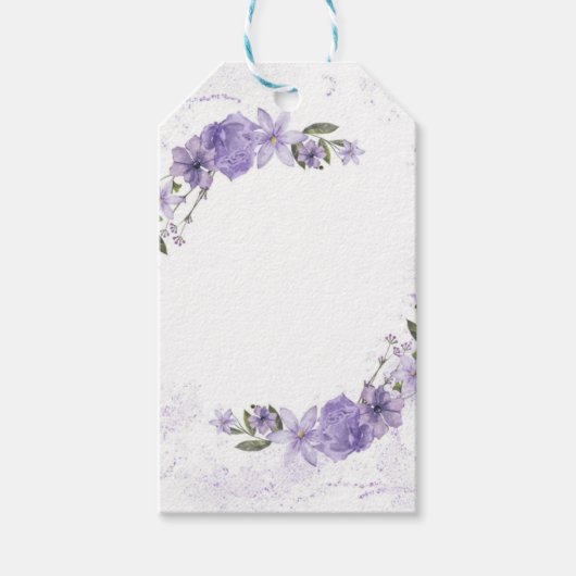Étiquettes-cadeau Floral pourpre (Devant)