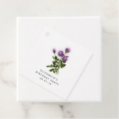 Étiquettes Cadeau Floral pourpre et ivoire (En situation)