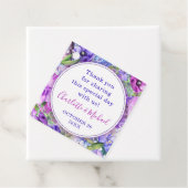 Étiquettes Cadeau Floral Purple Paisley Merci Mariage (En situation)