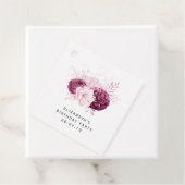 Étiquettes Cadeau Floral rose et bordeaux (En situation)