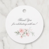 Étiquettes Cadeau Floral rose Premier Merci de communion (Dos)