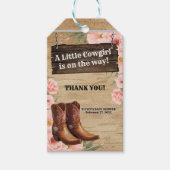 Étiquettes-cadeau Floral Rustic Boots Baby shower (Devant)