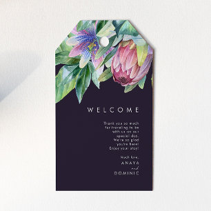 Étiquettes-cadeau Floral tropical coloré Accueil Mariage violet